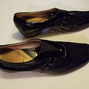 Sesto Meucci Black slip-on Patent Loafers Sneakers